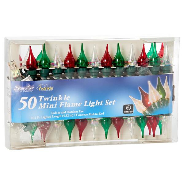 Tri Color Shimmer Flame Tip 50 Light Set - image 