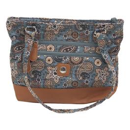 Stone Mountain Donna Quilted Tote - Grey/Tan/Multi