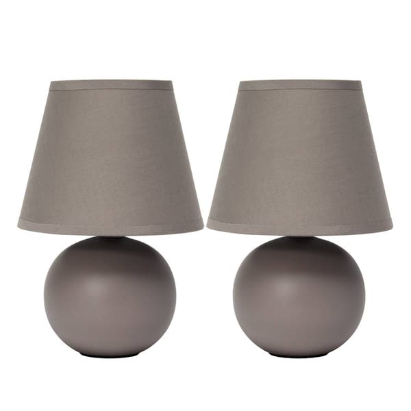 Simple Designs Mini Ceramic Globe Table Lamp - Set of 2