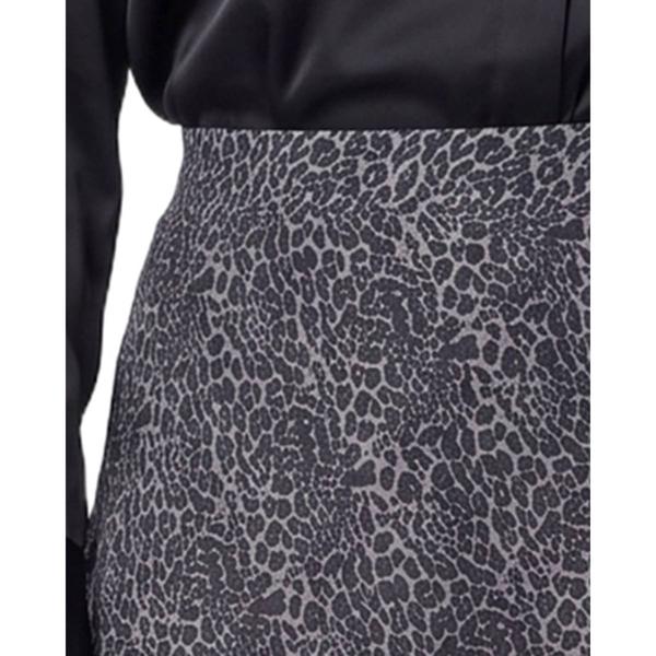 Plus Size NY Collection Pull On Leopard Hacci Midi Skirt