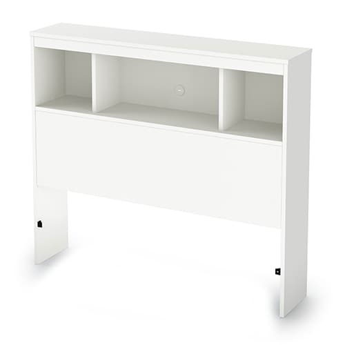South Shore Litchi Bookcase Headboard - Pure White