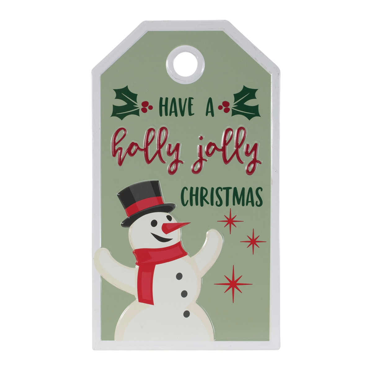 Melrose 16in. Metal Snowman Christmas Sentiment Tag