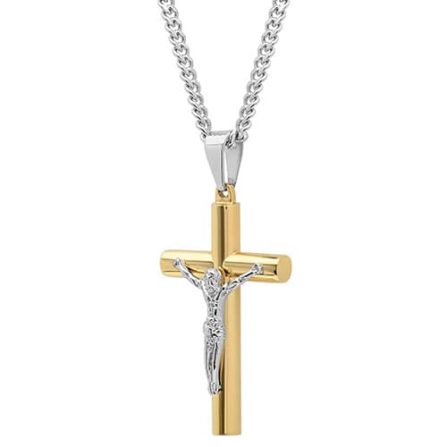 Mens Gentlemen's Classics&#8482; Stainless Steel Crucifix Necklace