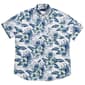 Mens Visitor Large Flower Stretch Button Down Shirt - image 1