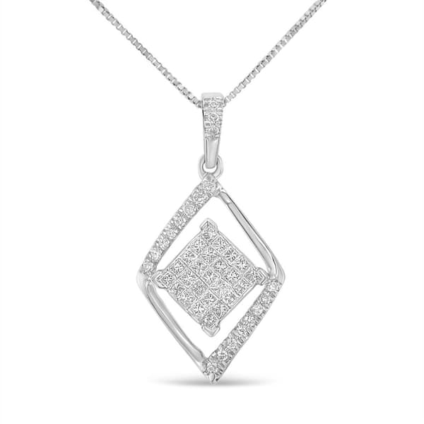 Haus of Brilliance 10kt. White Gold 1/3ctw. Diamond Pendant - image 