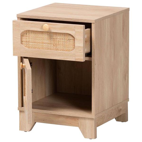Baxton Studio Elsbeth Light Brown Wood 1-Drawer End Table