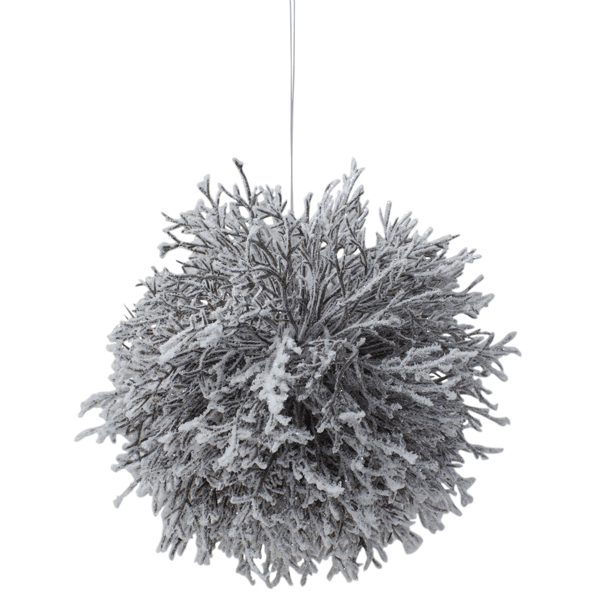 Northlight 7in. White Frosted Round Twig Christmas Ornament