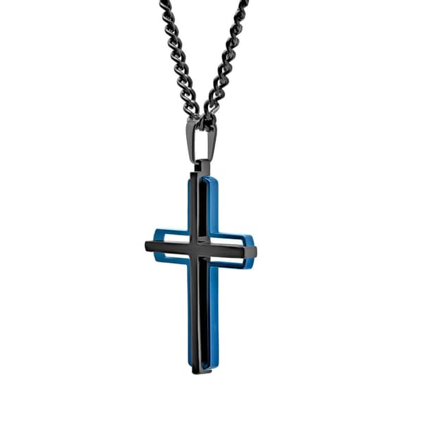 Mens Gentlemen's Classics&#8482; Stainless Steel Two-Tone Cross Pendant