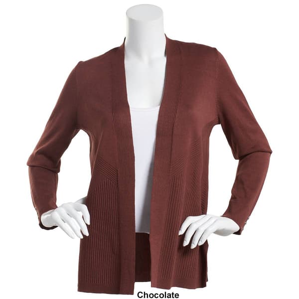 Petite 89th & Madison Varigated Straight Hem Cardigan