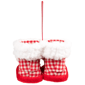 Northlight Checkered Baby Boots with Pom Poms Christmas Ornament - image 5