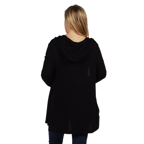 Plus Size 24/7 Comfort Apparel Hooded Maternity Cardigan