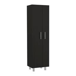 FM FURNITURE Norway Black Broom Closet Pantry
