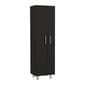 FM FURNITURE Norway Black Broom Closet Pantry - image 1