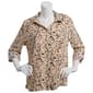 Petite Notations 3/4 Roll Tab Animal Casual Button Down - image 1