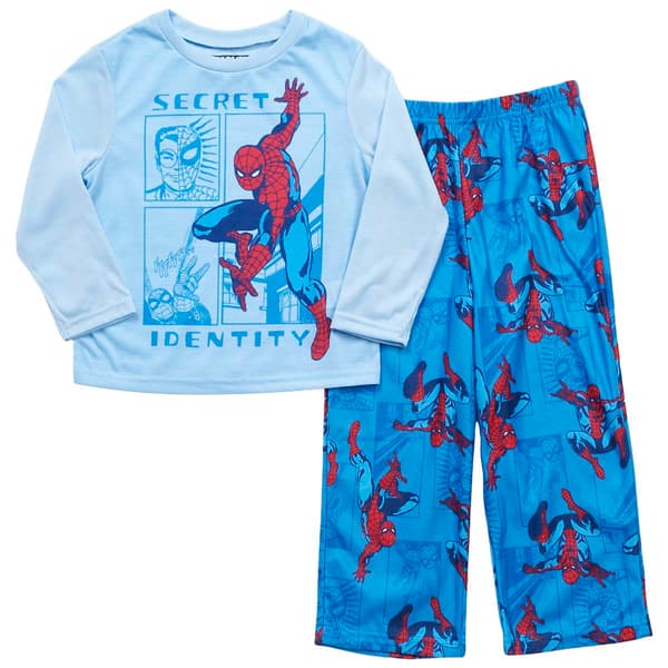 Boys (4-10) Spider-Man 2pc. Long Sleeve Pajama Set - Light Blue - image 