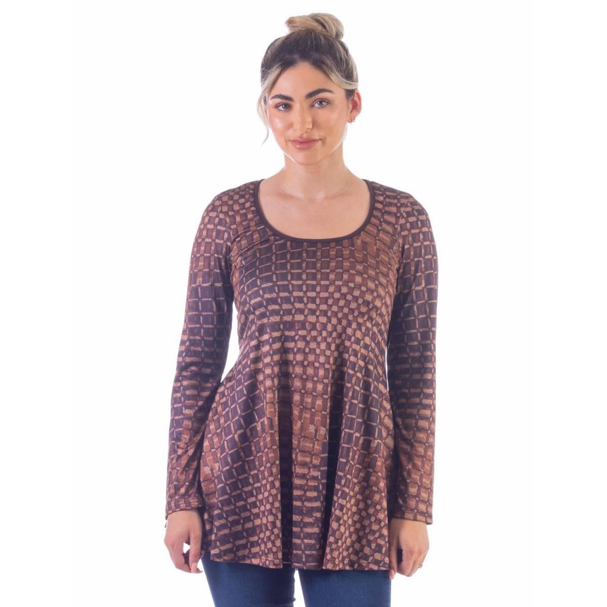 Womens 24/7 Comfort Apparel Square Long Sleeve Tunic
