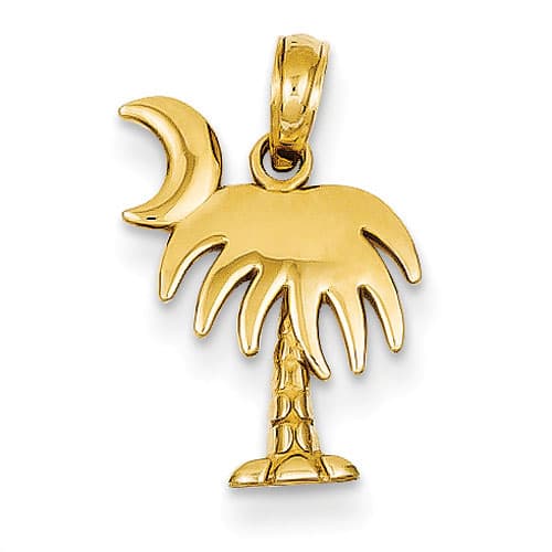 Gold Classics&#40;tm&#41; 14kt. Palm Tree & Moon Pendant - image 