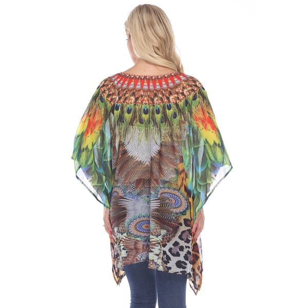 Womens White Mark Peacock Leopard Caftan