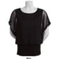 Womens Love Scarlett Dolman Sleeve Mixed Media Blouse - image 3