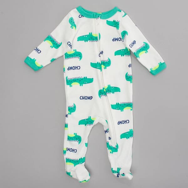 Baby Boy &#40;NB-9M&#41; baby views&#40;R&#41; Gator Chomp Zip Pajamas - image 