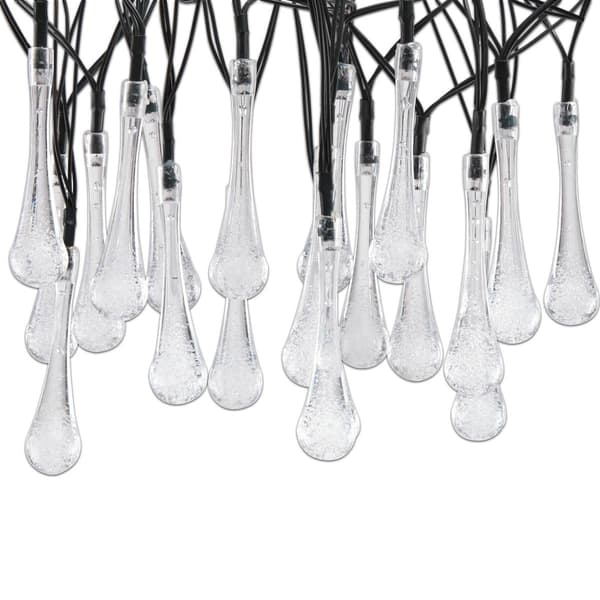 Alpine Solar 20pc Waterdrop Outdoor String Lights - Set of 2