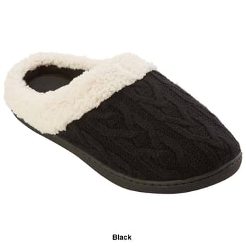 Womens Isotoner Cable Knit Alexis Hoodback Slippers