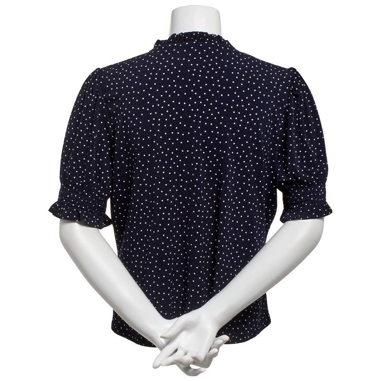 Womens Adrianna Papell Short Sleeve Ruffle V-Neck Blouse