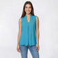 Womens Kasper Sleeveless Tie Front Solid Blouse - image 1