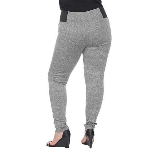 Plus Size White Mark Jacquard Slim Pants