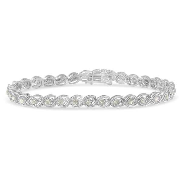 Diamond Classics&#40;tm&#41; Diamond Sterling Silver Link Bracelet - image 