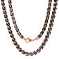 Mens Steeltime Black IP Rose Gold Plated Byzantine Necklace - image 1