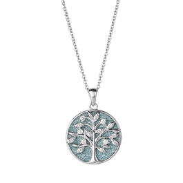 Silver Plated Brass & Cubic Zirconia Tree of Life Pendant