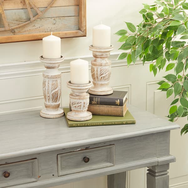 9th & Pike&#174; Farmhouse-Style Wooden Candle Holders - Set of 3