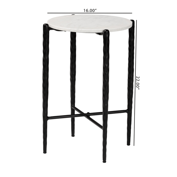 Baxton Studio Caledon Marble Side Table
