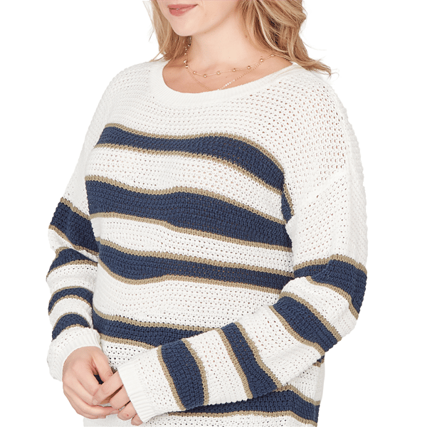 Plus Size Skye’s the Limit Fresh Start Wavy Stripe Sweater