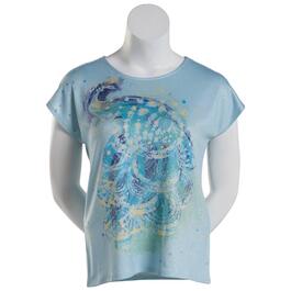 Womens Emily Daniels Short Sleeve Peacock Sublimation Top