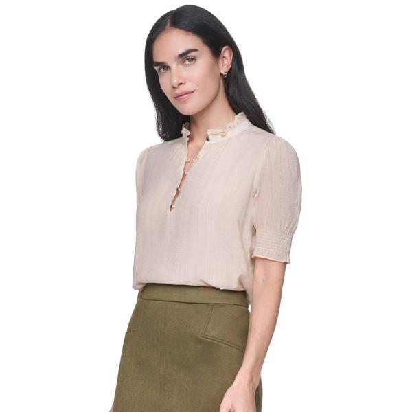 Womens Tommy Hilfiger Short Smock Sleeve Shimmer Blouse