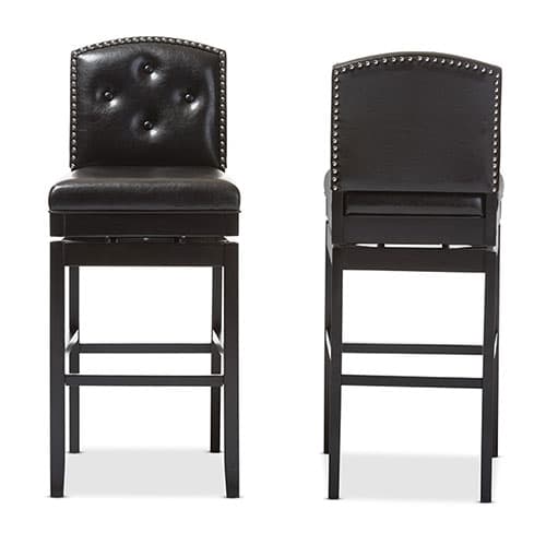 Baxton Studio Ginaro Swivel Bar Stools - Set of 2