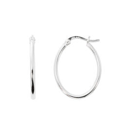 Danecraft 20mm Sterling Silver Oval Hoop Earrings