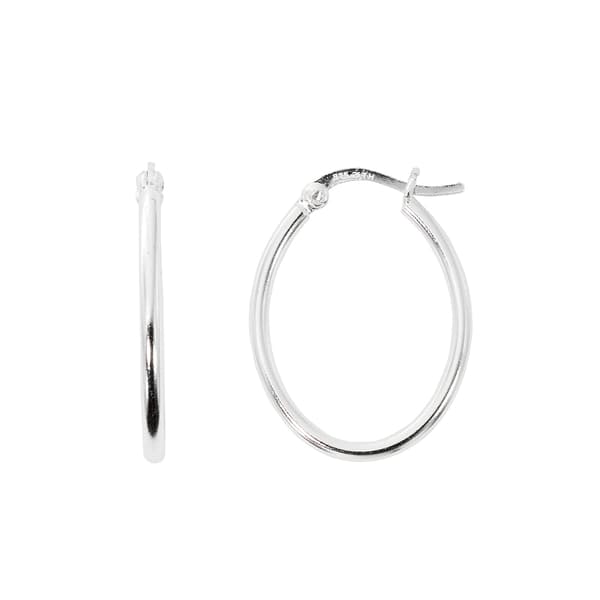 Danecraft 20mm Sterling Silver Oval Hoop Earrings - image 