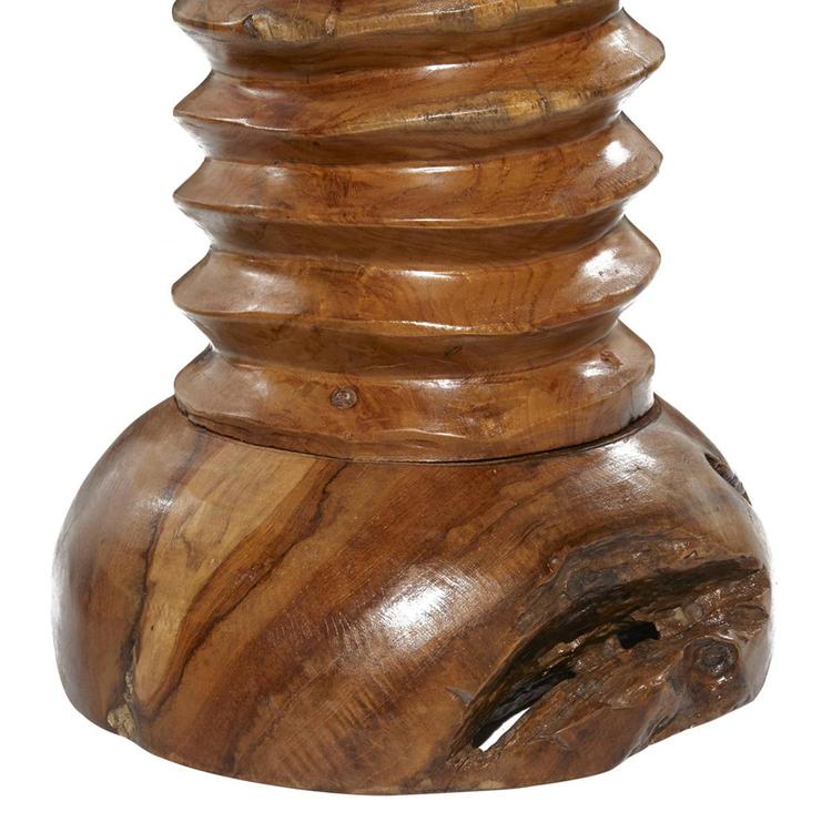 9th & Pike® Rustic Brown Teak Wood End Table