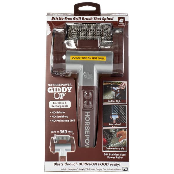 As Seen On TV Horsepower Giddy Up Bristle-Free Grill Brush - image 