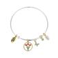 Shine Fine Silver Plated Crystal Butterfly Sisters Bangle - image 1
