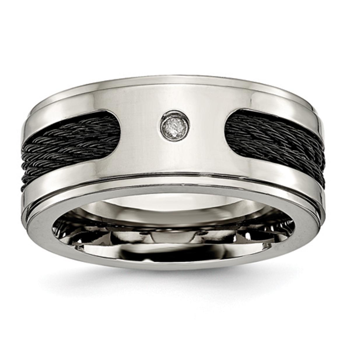 Mens Endless Affection™ Titanium 10mm Diamond Wedding Band