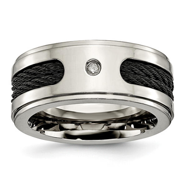 Mens Endless Affection&#40;tm&#41; Titanium 10mm Diamond Wedding Band - image 
