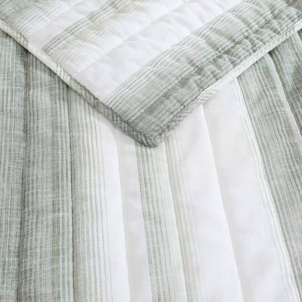 Tommy Bahama La Prisma Stripe Texture Reversible Quilt Set