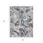 HomeRoots Blue Grey Jacobean Floral Indoor Outdoor Accent Rug - image 3