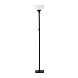 HomeRoots 73in. Black & White Torchiere Floor Lamp