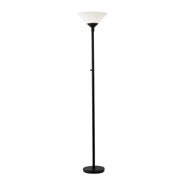 HomeRoots 73in. Black & White Torchiere Floor Lamp - image 