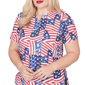 Womens Alfred Dunner Lady Liberty American Flag Keyhole Blouse - image 4